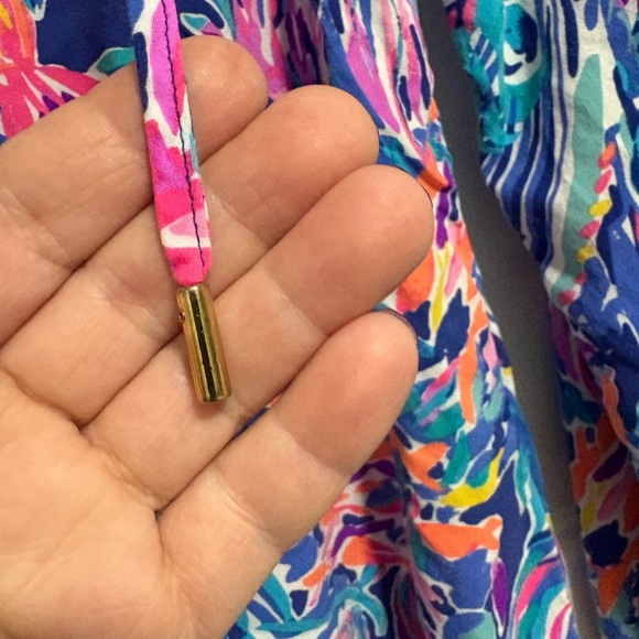 Lilly Pulitzer Willa Long Sleeve Tunic Top In True Blue Seas The Day Medium - Picture 4 of 9